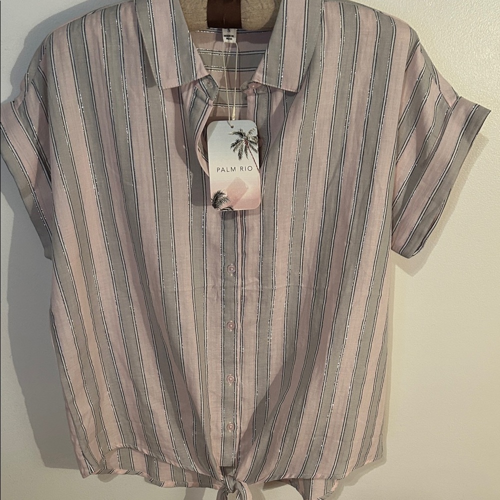 Women's Pink Striped Blouse